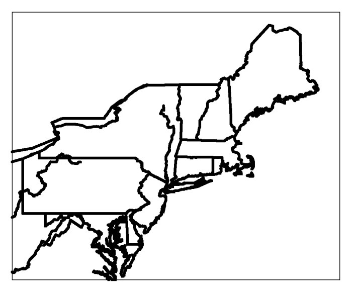 New england states map blank